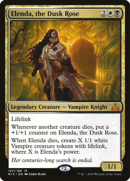 Elenda, the Dusk Rose, Magic card RIX 157 — Rivals of Ixalan set