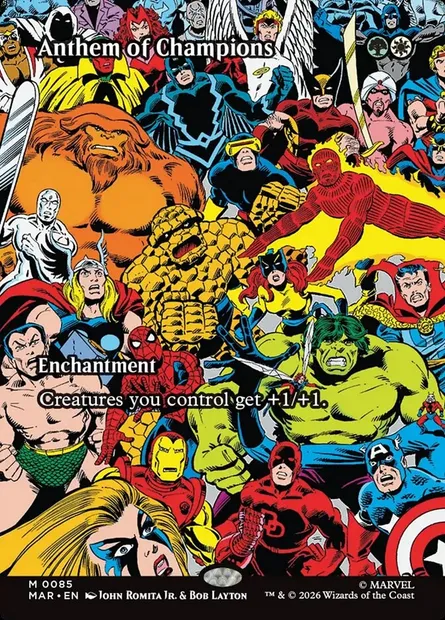 Antienne des champions, carte Magic MAR 85 — extension Marvel Universe