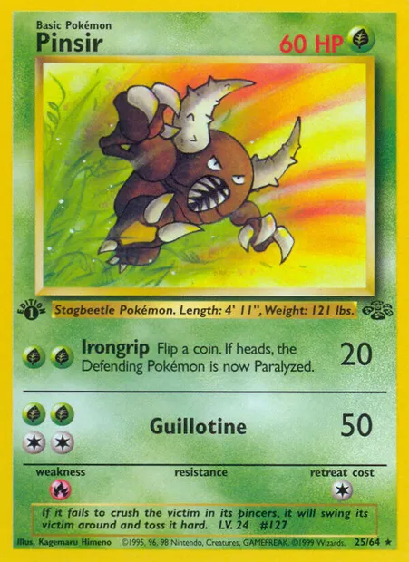 Pinsir, Pokémon card JU 25 — Jungle set