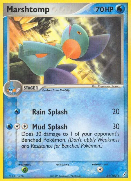 Marshtomp, Pokémon card CG 24 — Crystal Guardians set