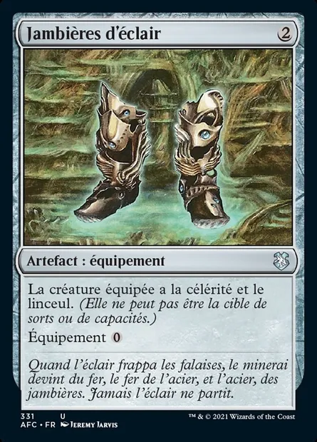 Jambières d'éclair, carte Magic AFC 331 — extension Forgotten Realms Commander