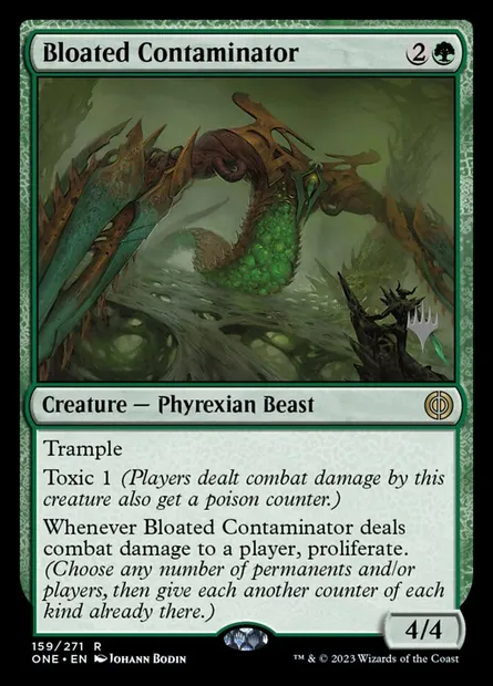 Bloated Contaminator, Magic card PONE 159p — Phyrexia: All Will Be One Promos set