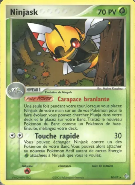 Ninjask, carte Pokémon DR 18 — extension EX Dragon