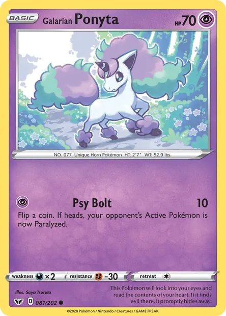 Galarian Ponyta, Pokémon card SSH 81 — Sword & Shield set