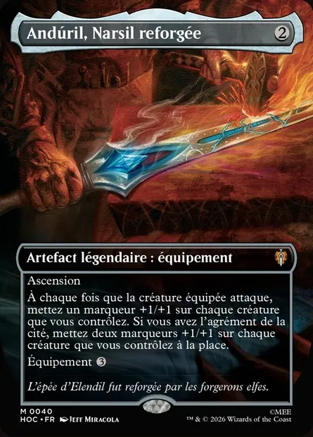 Andúril, Narsil reforgée, carte Magic HOC 40 — extension The Hobbit Eternal