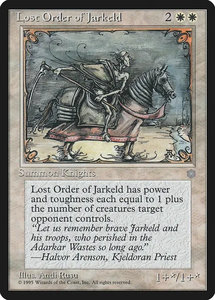 Ordre perdu de Jarkeld, carte Magic ICE 43 — extension Ere Glaciaire
