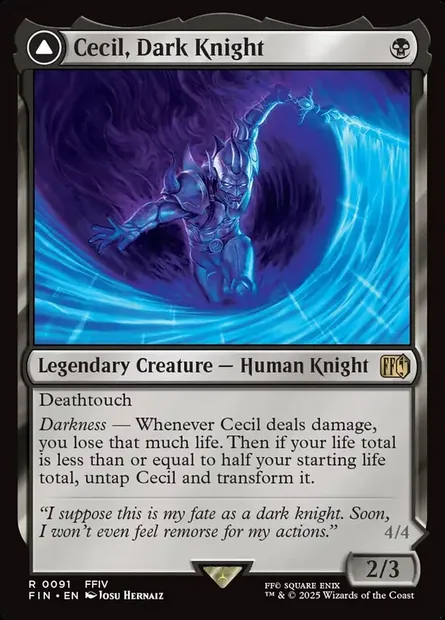 Cecil, Dark Knight // Cecil, Redeemed Paladin, Magic card FIN 91 — Final Fantasy set