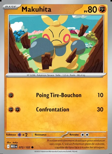 Makuhita, carte Pokémon MEG 072 — extension Méga-Évolution