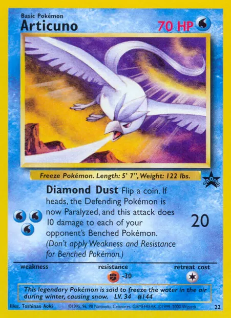 Articuno, Pokémon card WP 22 — Wizards Black Star Promos set