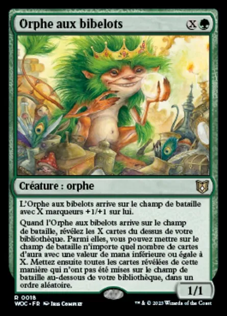 Orphe aux bibelots, carte Magic WOC 18 — extension Wilds of Eldraine Commander