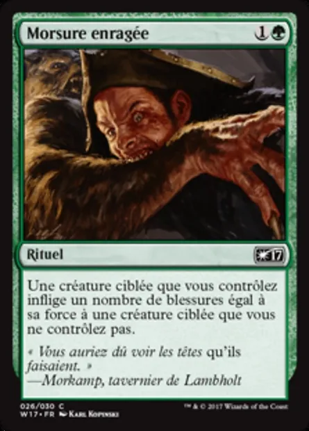 Morsure enragée, carte Magic W17 26 — extension Welcome Deck 2017