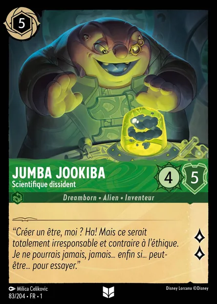 Jumba Jookiba - Scientifique dissident, carte Disney Lorcana CH1-083 — extension Premier Chapitre
