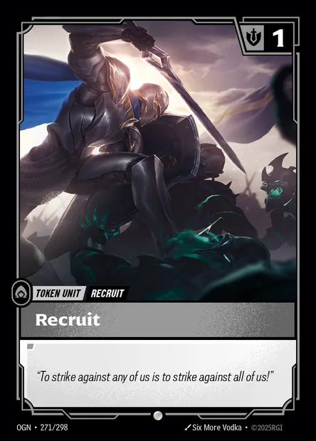 Recruit (DE), carte Riftbound OGN 271 — extension Origins