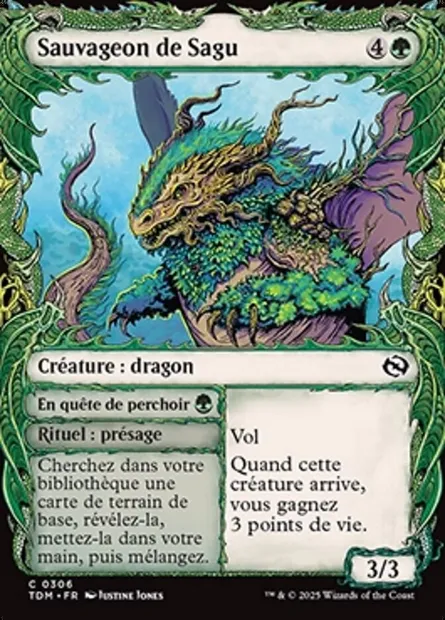 Sagu Wildling // Vol, carte Magic TDM 306 — extension Tarkir: Dragonstorm