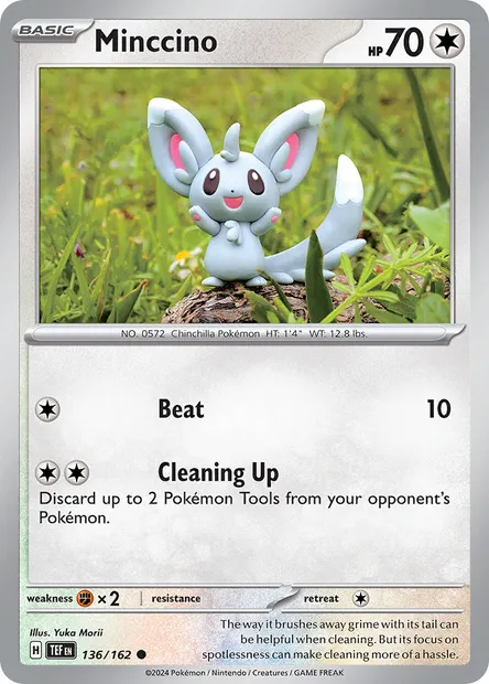 Minccino, Pokémon card TEF 136 — Temporal Forces set