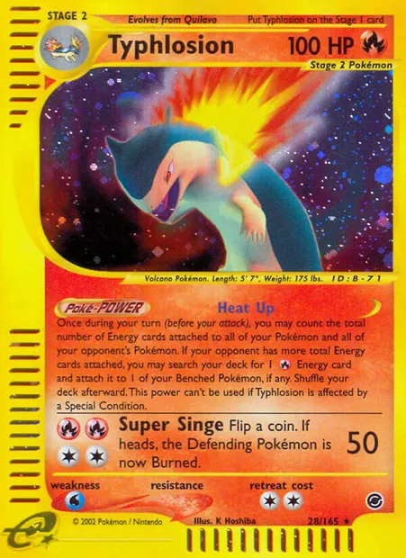 Typhlosion, Pokémon card EX 28 — Expedition Base Set set