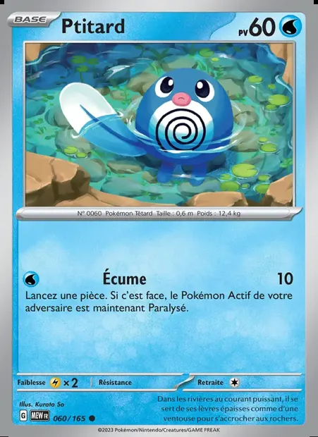 Ptitard, carte Pokémon MEW 060 — extension 151