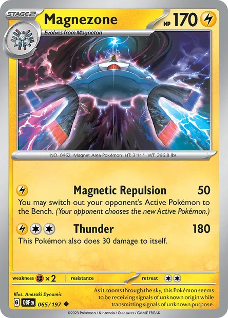 Magnezone, Pokémon card OBF 065 — Obsidian Flames set