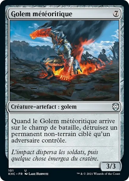 Golem météoritique, carte Magic KHC 101 — extension Kaldheim Commander