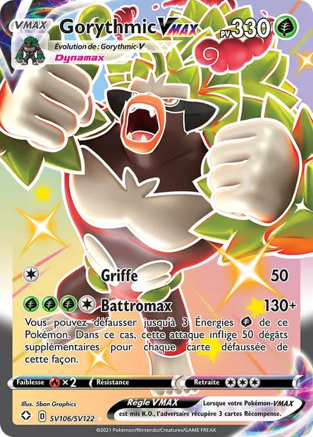 Gorythmic VMAX, carte Pokémon SHF SV106 — extension Destinées Radieuses
