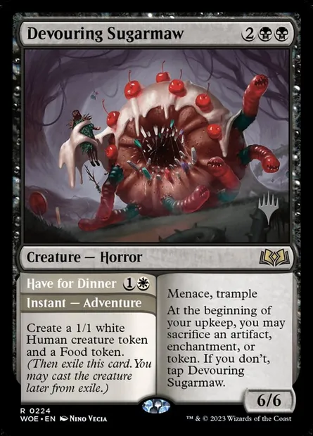 Devouring Sugarmaw // Have for Dinner, Magic card PWOE 224p — Wilds of Eldraine Promos set