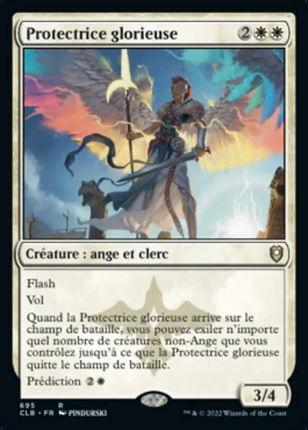 Protectrice glorieuse, carte Magic CLB 695 — extension Commander Légendes : la bataille de la Porte de Baldur