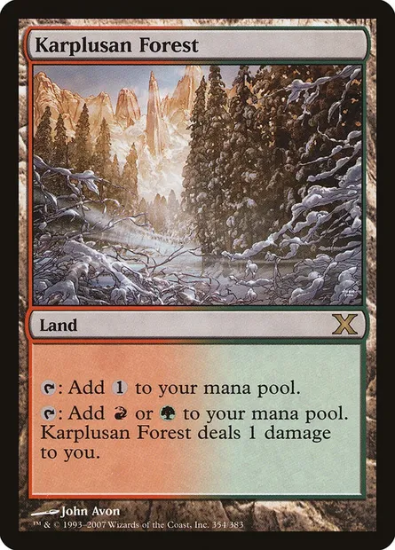 Karplusan Forest, Magic card 10E 354 — Tenth Edition set