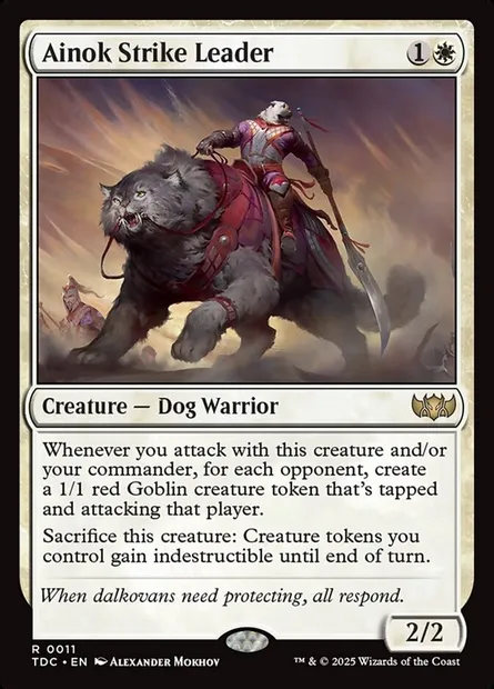 Ainok Strike Leader, Magic card TDC 11 — Tarkir: Dragonstorm Commander set