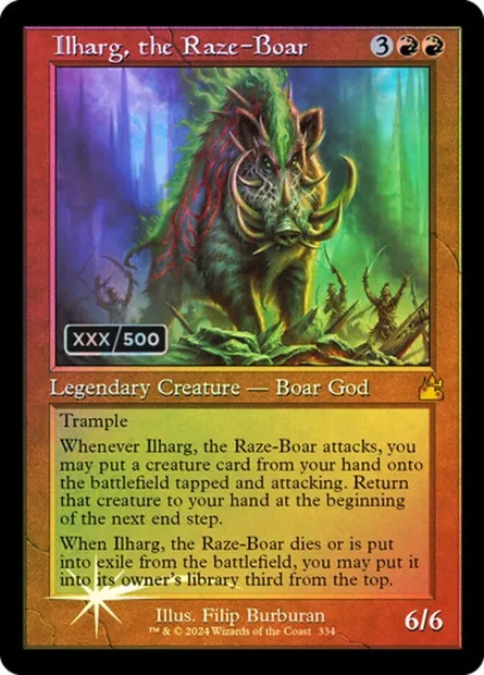 Ilharg, the Raze-Boar, Magic card RVR 334z — Ravnica Remastered set