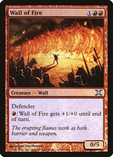 Wall of Fire, Magic card 10E 247★ — Tenth Edition set