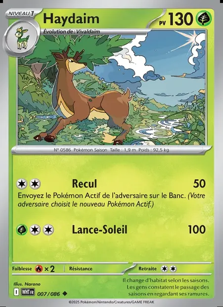 Haydaim, carte Pokémon WHT 007 — extension Flamme Blanche