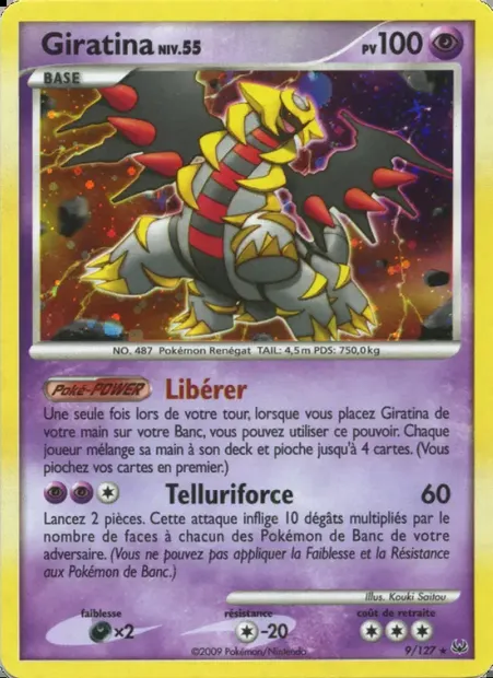 Giratina, carte Pokémon PL 9 — extension Platine