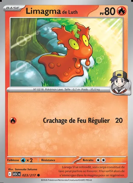 Limagma de Luth, carte Pokémon ASC 023 — extension Héros Transcendants