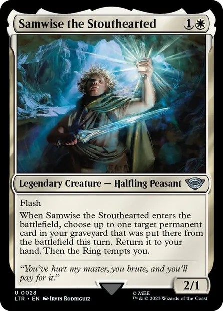 Samwise the Stouthearted, Magic card LTR 28 — The Lord of the Rings: Tales of Middle-earth set
