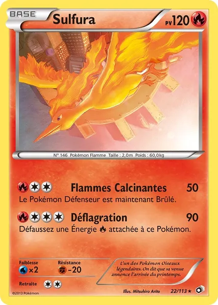 Sulfura, carte Pokémon LTR 22 — extension Legendary Treasures