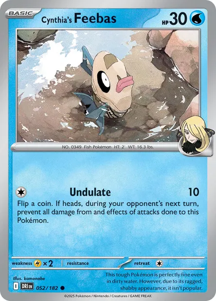 Cynthia's Feebas, Pokémon card DRI 052 — Destined Rivals set