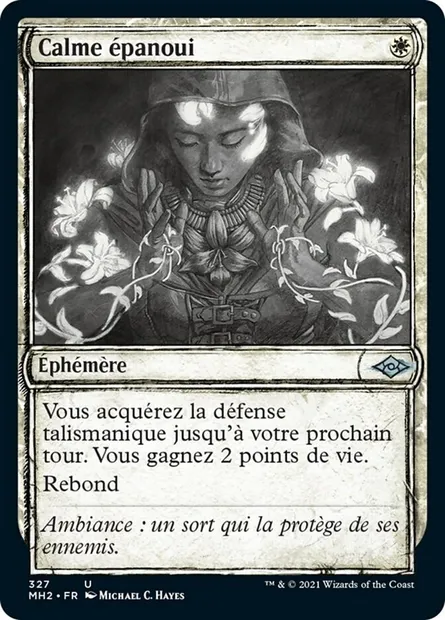 Calme épanoui, carte Magic MH2 327 — extension Horizons du Modern 2