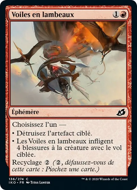 Voiles en lambeaux, carte Magic IKO 136 — extension Ikoria: Lair of Behemoths