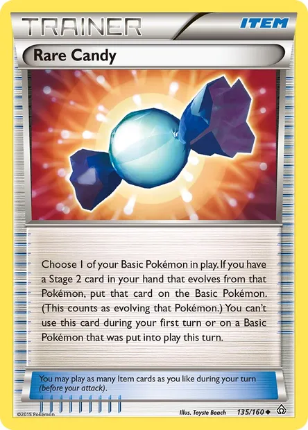 Rare Candy, Pokémon card PRC 135 — Primal Clash set
