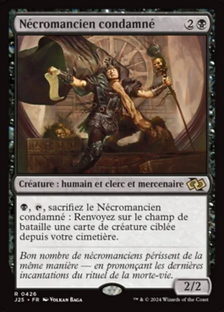Nécromancien condamné, carte Magic J25 426 — extension Foundations Jumpstart