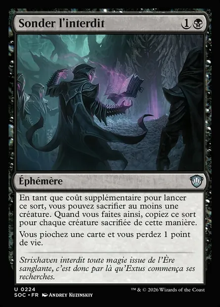 Sonder l'interdit, carte Magic SOC 224 — extension Secrets of Strixhaven Commander