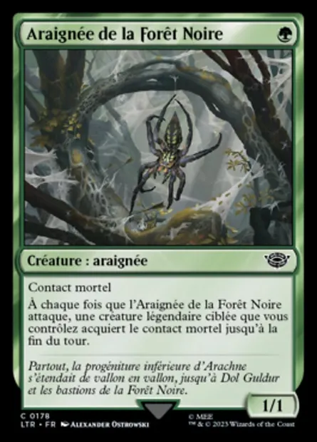 Araignée de la Forêt Noire, carte Magic LTR 178 — extension Le Seigneur des Anneaux : chroniques de la Terre du Milieu