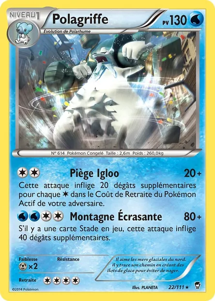 Polagriffe, carte Pokémon FFI 22 — extension Poings Furieux