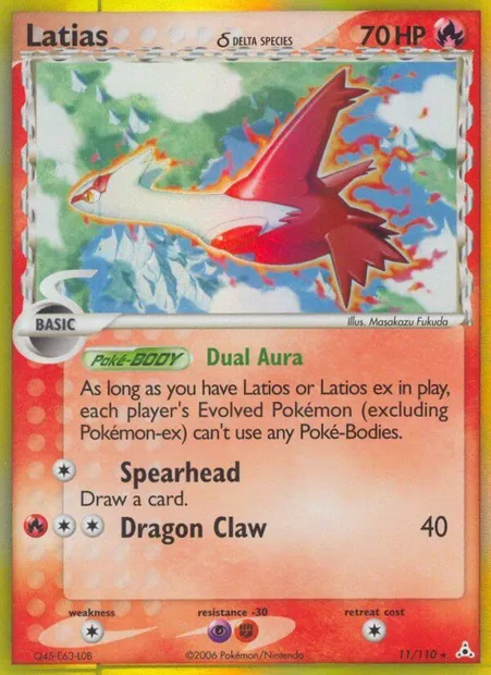 Latias δ, Pokémon card HP 11 — Holon Phantoms set