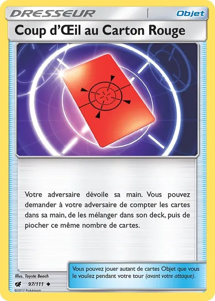 Coup d’Œil au Carton Rouge, carte Pokémon CIN 97 — extension Invasion Carmin