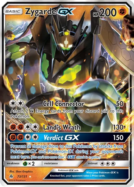 Zygarde GX, Pokémon card FLI 73 — Forbidden Light set