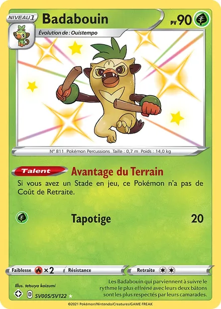 Badabouin, carte Pokémon SHF SV005 — extension Destinées Radieuses