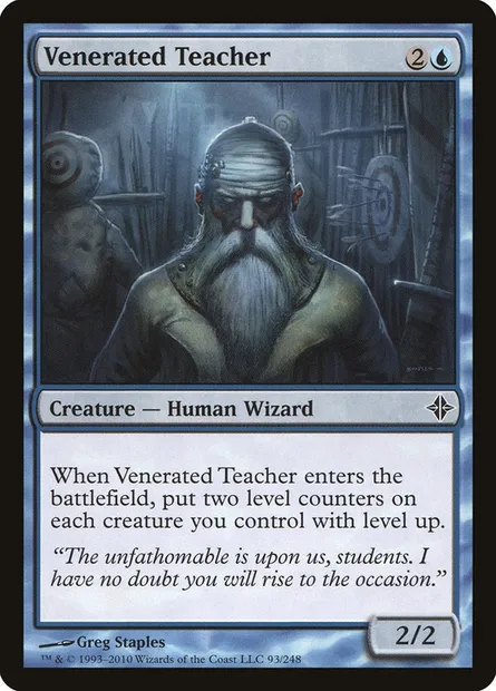 Venerated Teacher, Magic card ROE 93 — Rise of the Eldrazi set