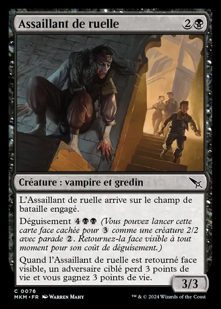 Assaillant de ruelle, carte Magic MKM 76 — extension Murders at Karlov Manor