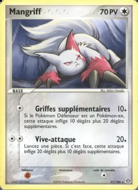 Mangriff, carte Pokémon EM 21 — extension EX Émeraude